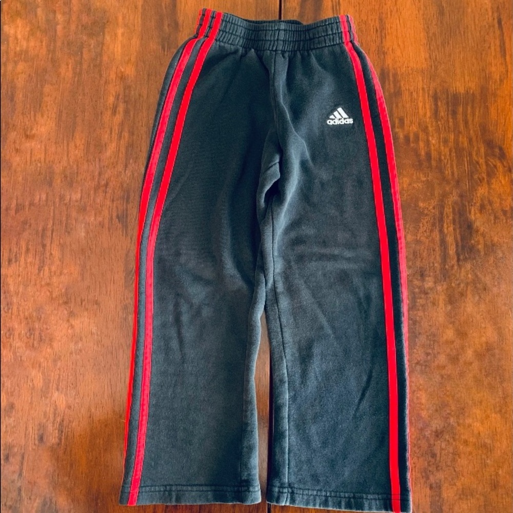 Adidas Black / Red Strips Sweatpants, size 5